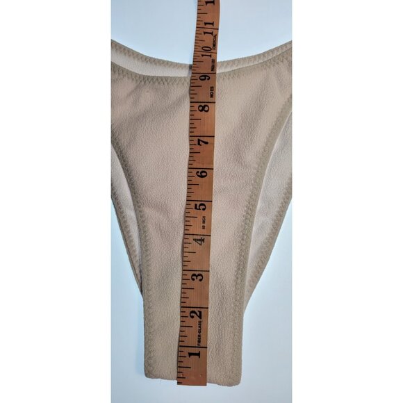 SAME Los Angeles Swim Bikini Set 2Pc Triangke Top High Weist Bottom White Large - Picture 5 of 6